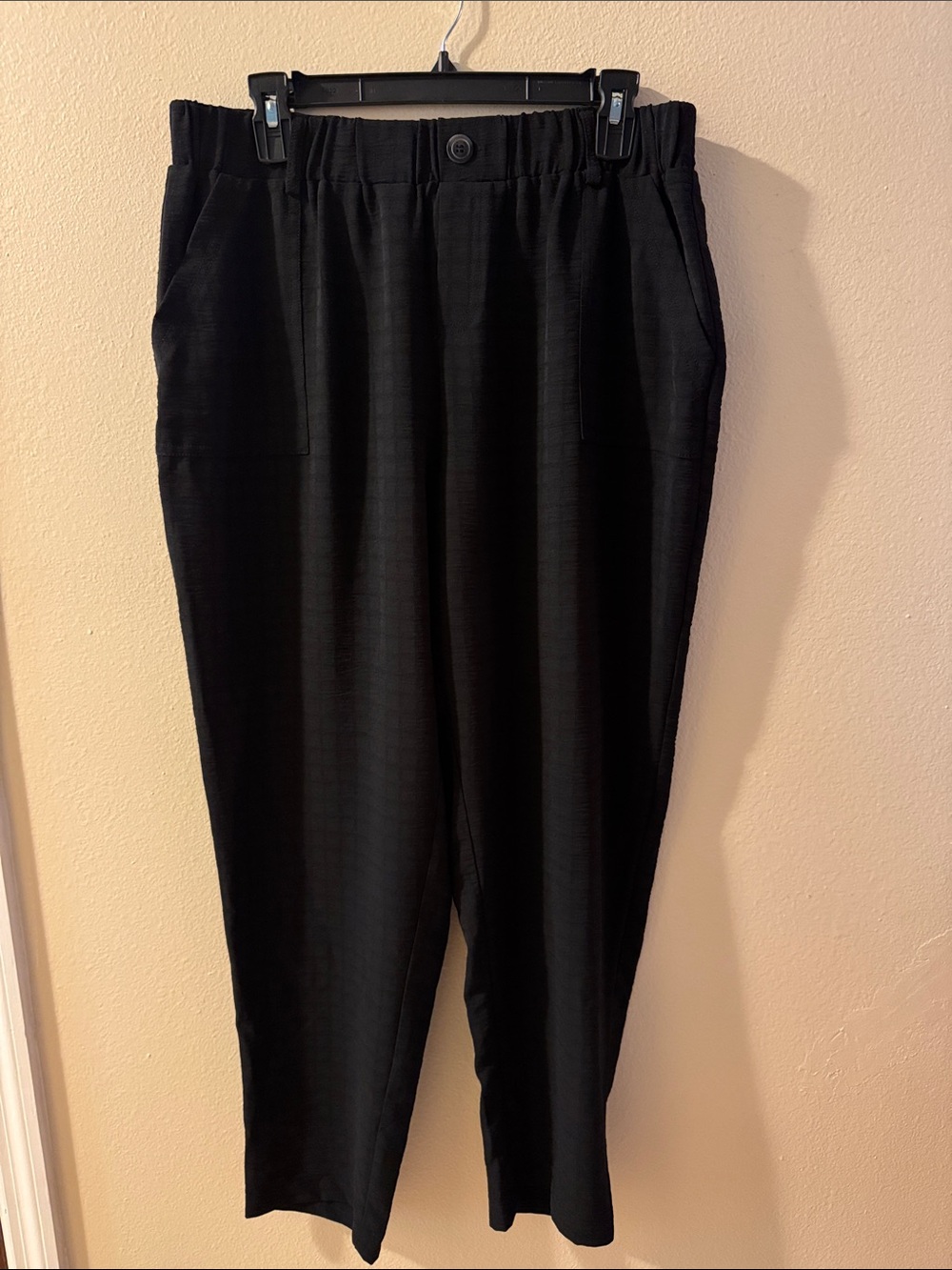 Soho Black Elastic-Waist Dress Pants